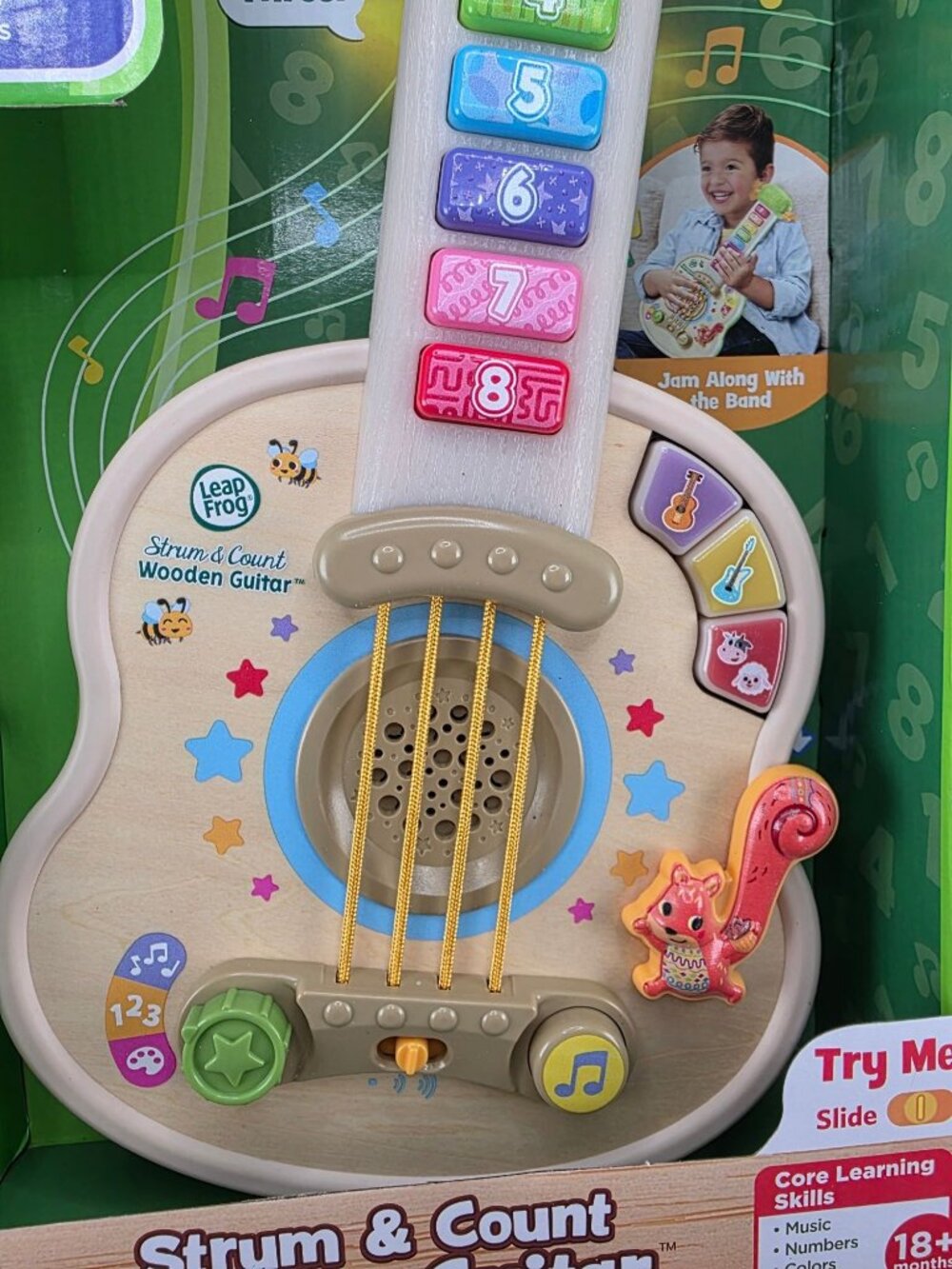 LeapFrog Strum & Count Wooden Guitar Toy Educational Interactive Kids 18+ Months - Picture 4 of 10